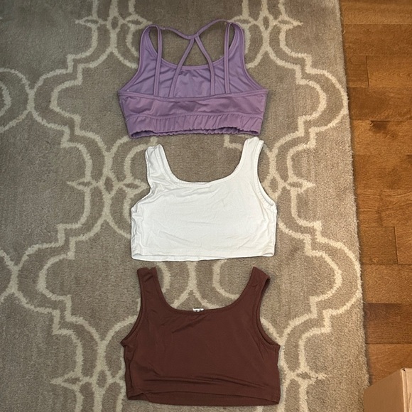 Purple, White, and Brown Crop Tops, size 10-12 Youth - Picture 8 of 8